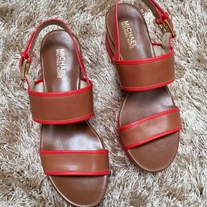 Michael Kors Suede & Leather Platform Sandals, 7.5